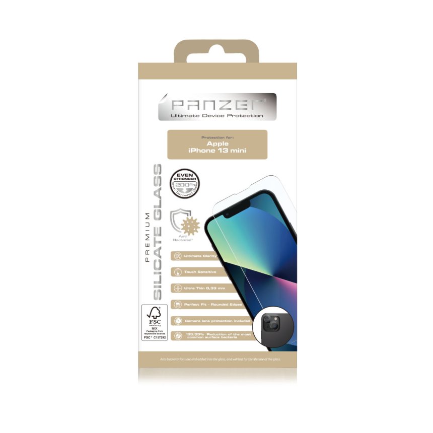 Panzer Full-Fit Silikatglass skjermbeskytter iPhone 13 mini