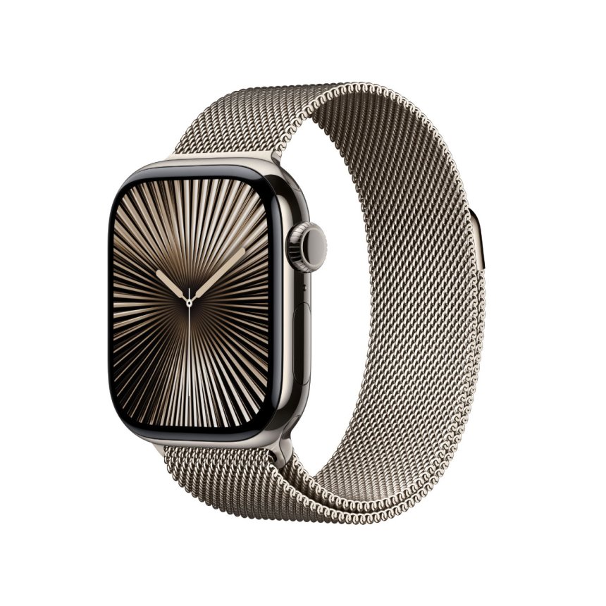Apple Watch Series 10 GPS + Cellular 42 mm Naturlig titan med Milanese Loop - Naturlig