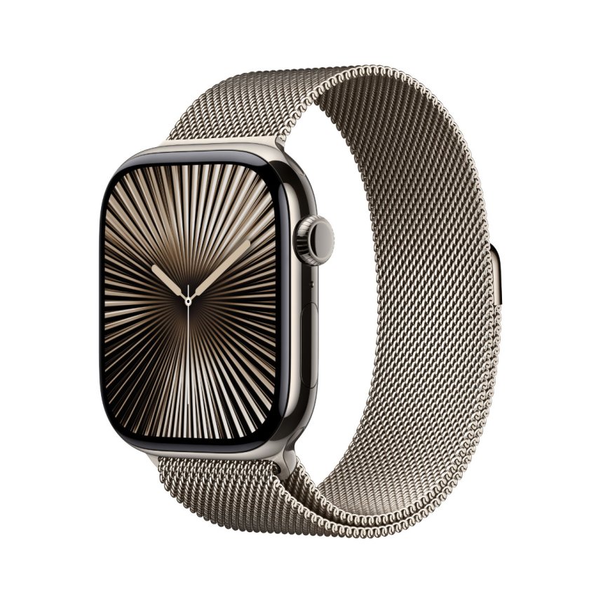 Apple Watch Series 10 GPS + Cellular 46 mm Naturlig titan med Milanese Loop - Naturlig - S/M
