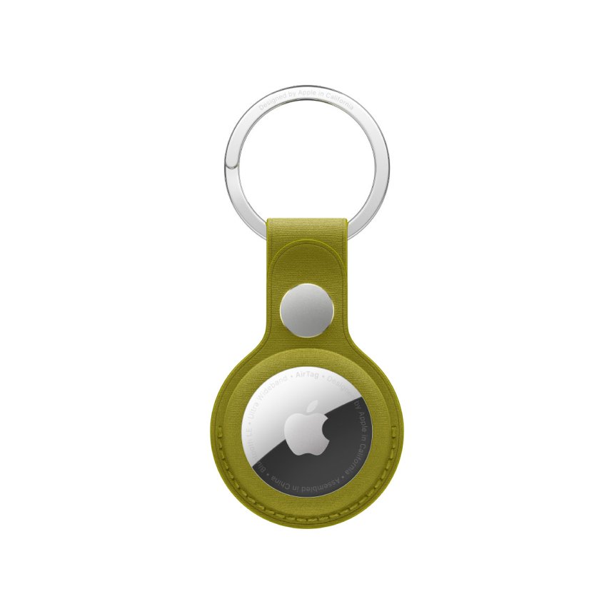 Apple Airtag nøkkelring i finvev Chartreuse