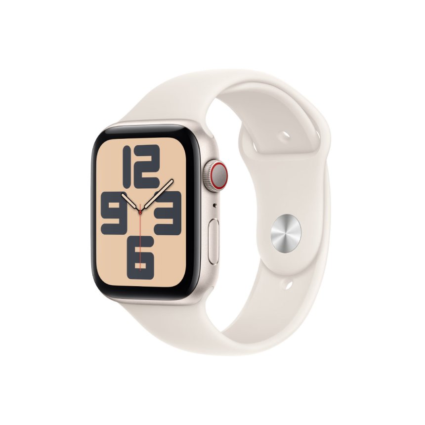 Apple Watch SE GPS + Cellular 44 mm Aluminium i Stjerneskinn med Sport Band - Stjerneskinn - S/M