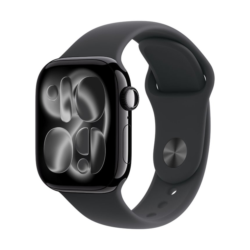Apple Watch Series 11 GPS + Cellular 42 mm Aluminium i Gagatsvart med Sport Band - Svart - S/M