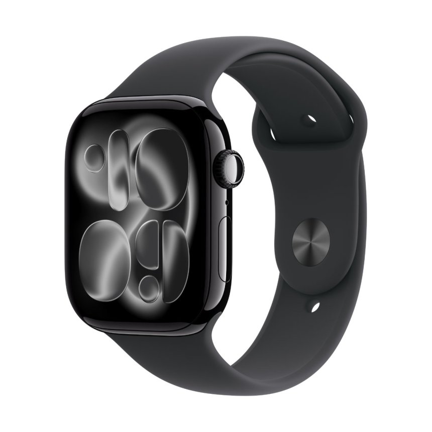 Apple Watch Series 11 GPS + Cellular 46 mm Aluminium i Gagatsvart med Sport Band - Svart - S/M