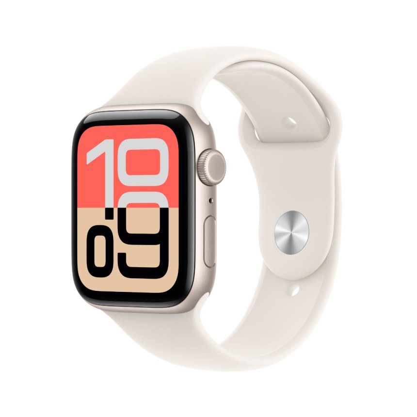 Apple Watch SE 3 GPS + Cellular 44 mm Aluminium i Stjerneskinn med Sport Band - Stjerneskinn - S/M