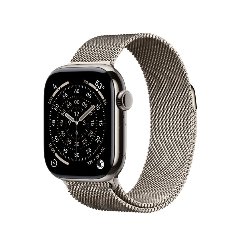 Apple Watch Series 11 GPS + Cellular 42 mm Naturlig titan med Milanese Loop - Naturlig