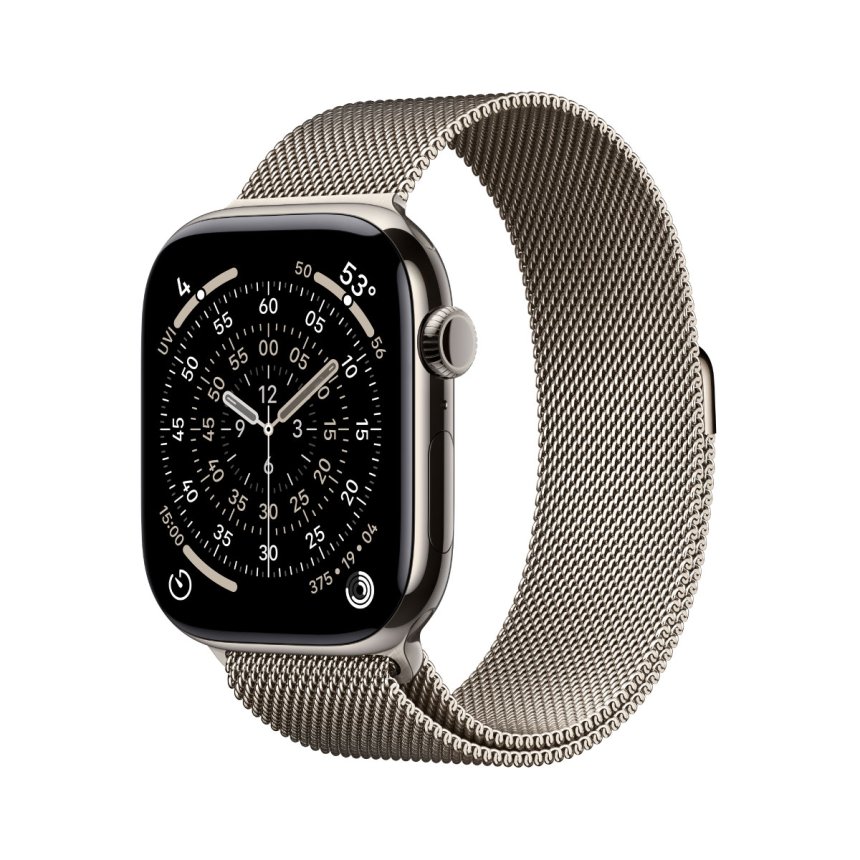 Apple Watch Series 11 GPS + Cellular 46 mm Naturlig titan med Milanese Loop - Naturlig - M/L