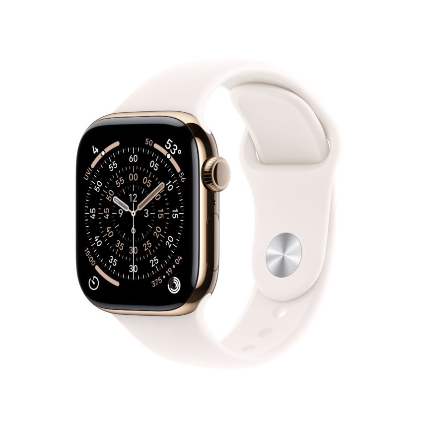 Apple Watch Series 11 GPS + Cellular 46 mm Gull titan med Sport Band - Light Blush - S/M