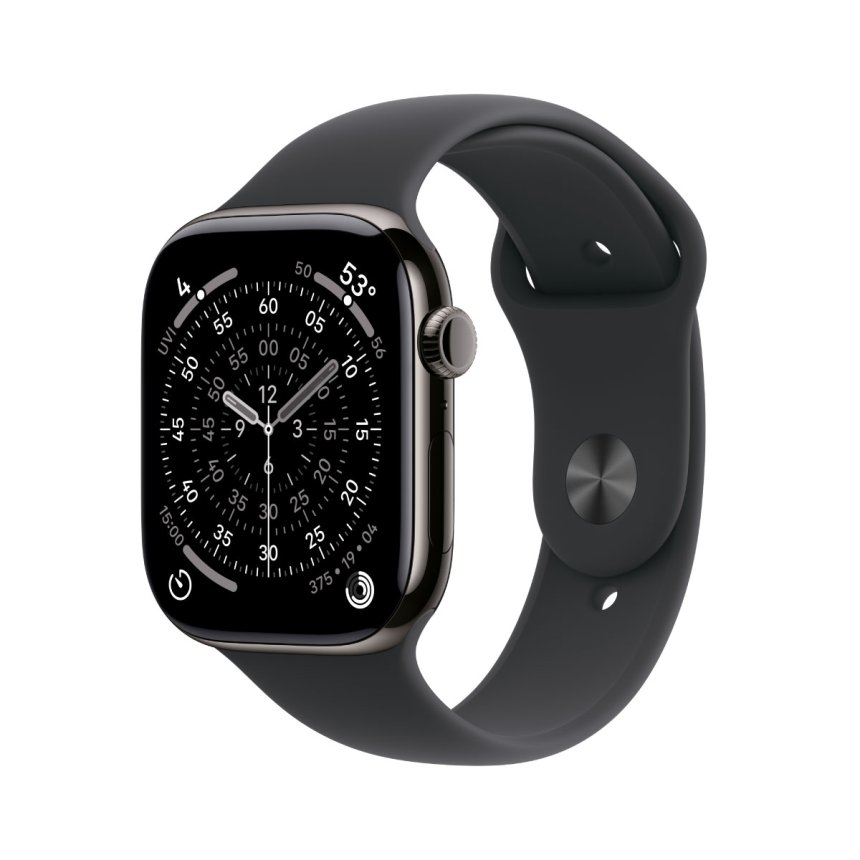 Apple Watch Series 11 GPS + Cellular 42 mm Skifer titan med Sport Band - Svart - S/M