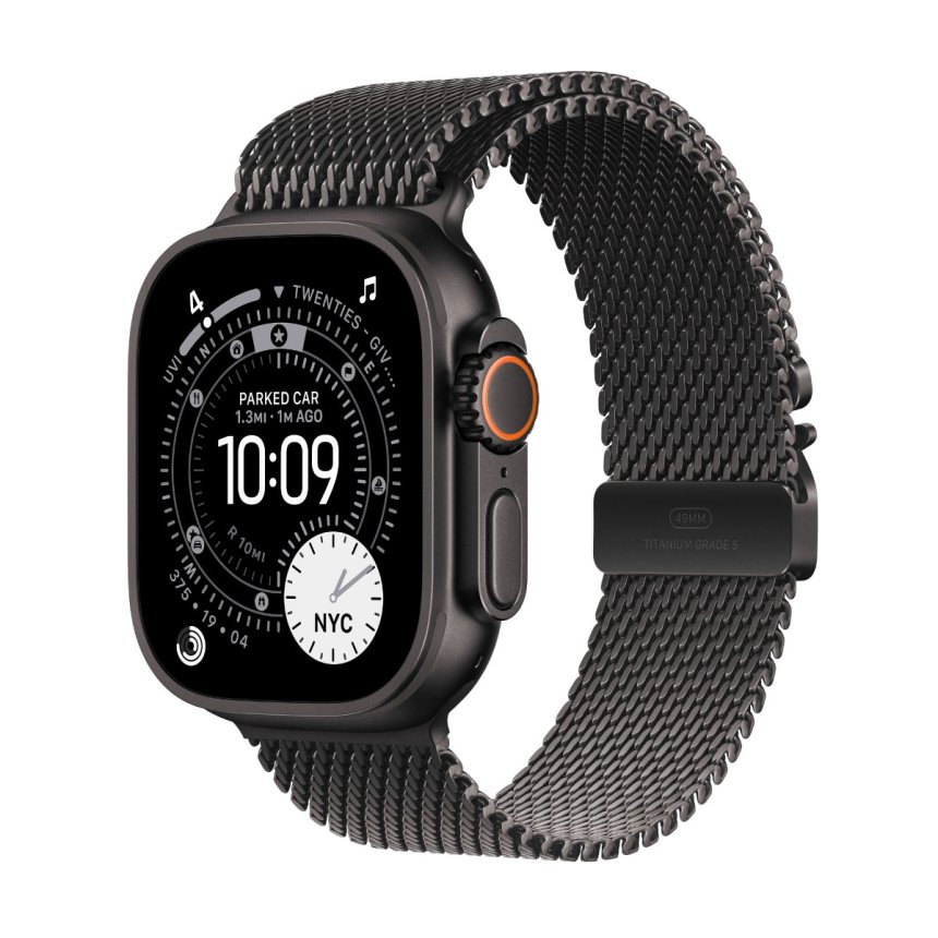 Apple Watch Ultra 3 GPS + Cellular 49 mm Svart titan med Milanese Loop i titan - Svart - S