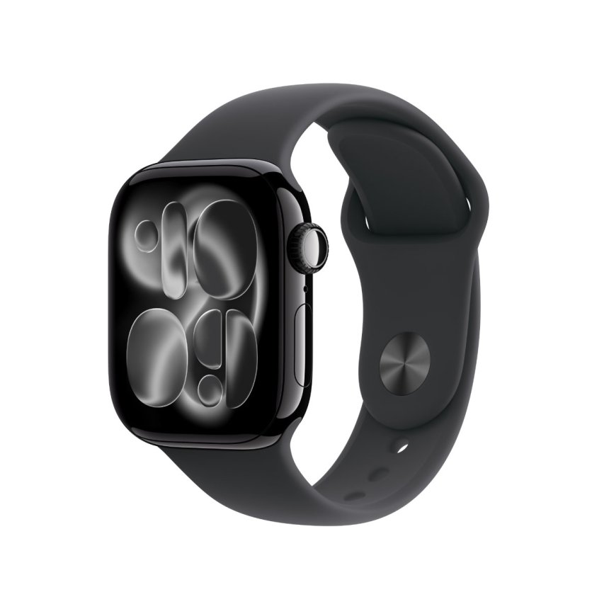 Apple Watch Series 11 GPS 42 mm Aluminium i Gagatsvart med Sport Band - Svart - S/M