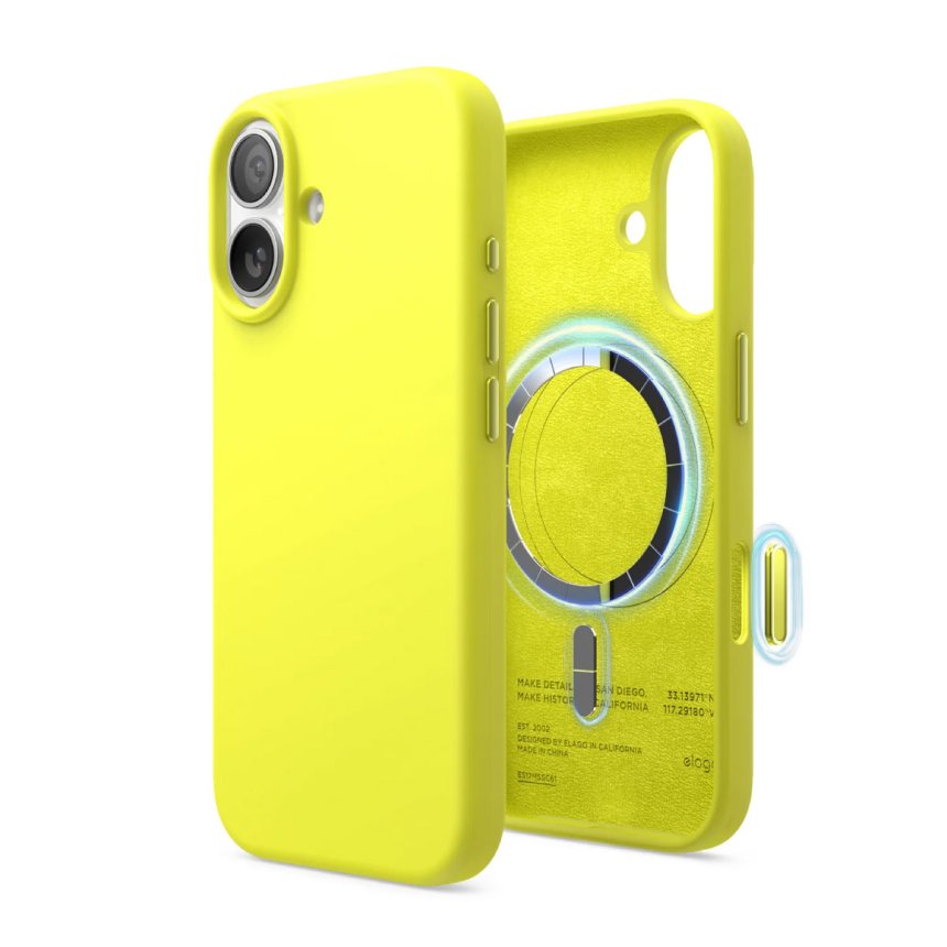 Elago Silikondeksel med Magsafe for iPhone 17 Neon Yellow