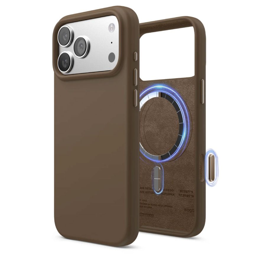 Elago Silikondeksel med Magsafe for iPhone 17 Pro Max Brown