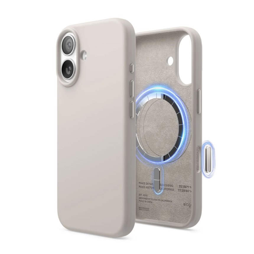 Elago Silikondeksel med Magsafe for iPhone 17 Stone