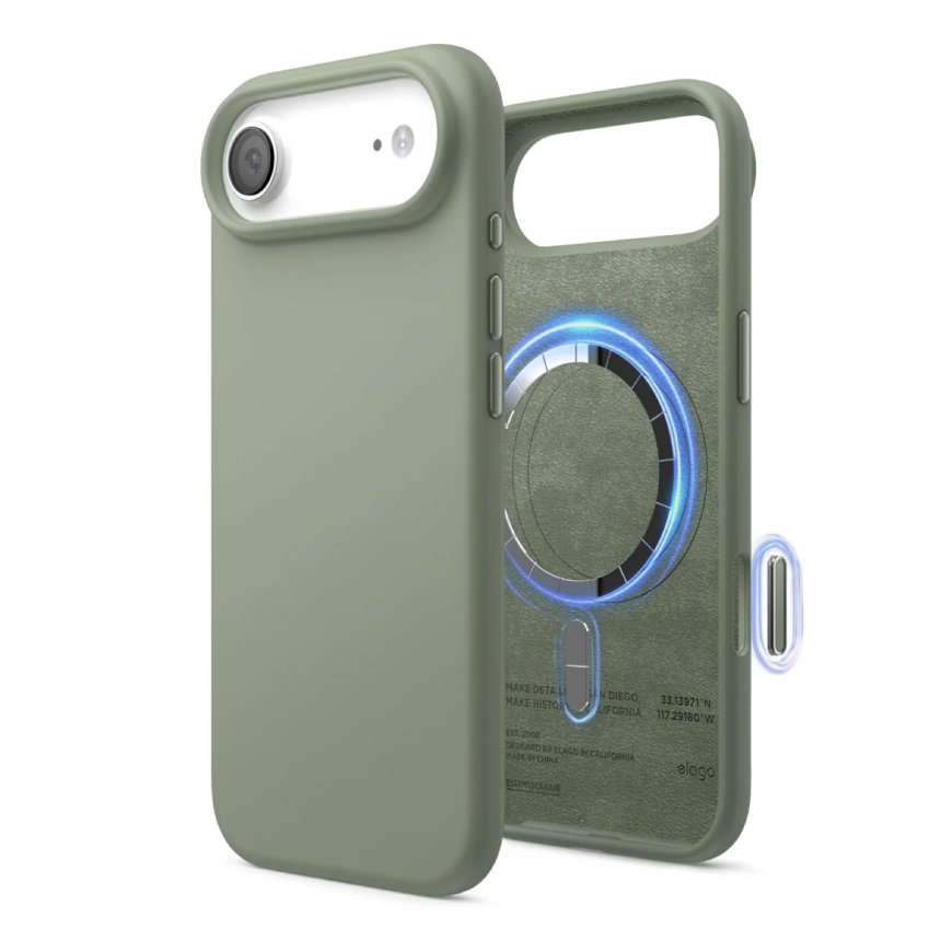 Elago Silikondeksel med Magsafe for iPhone 17 Khaki Green