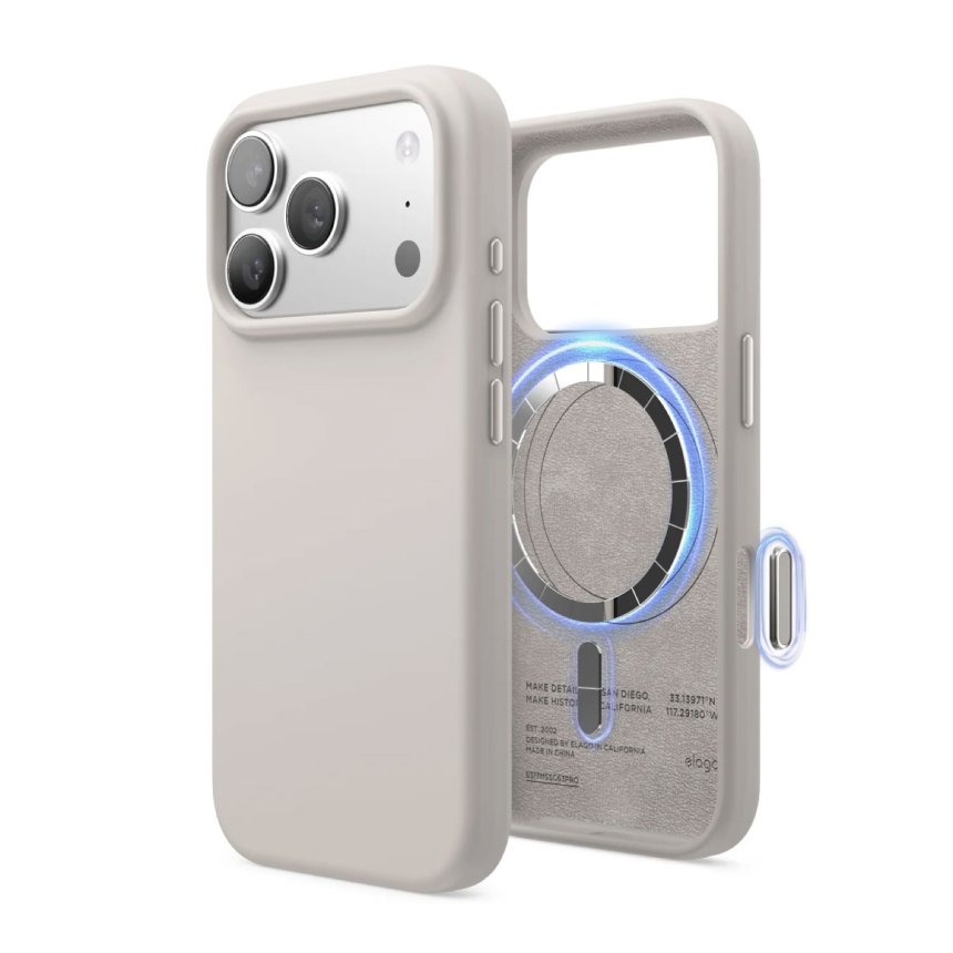 Elago Silikondeksel med Magsafe for iPhone 17 Pro Stone