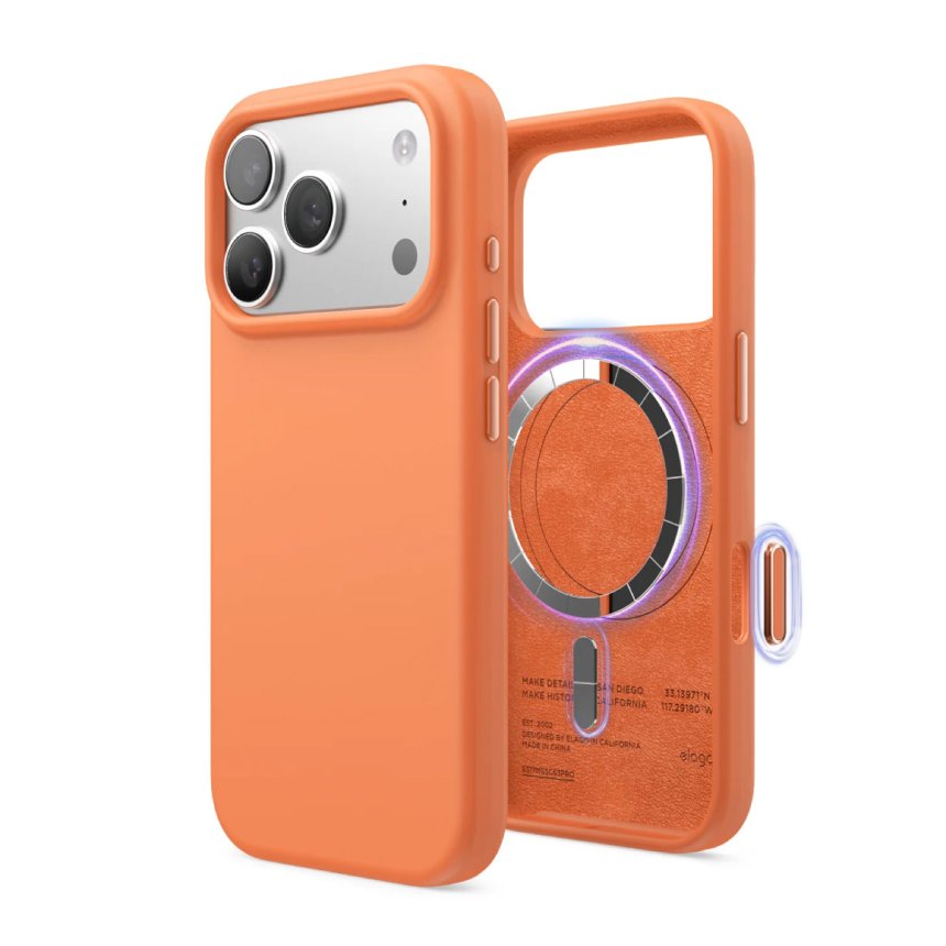Elago Silikondeksel med Magsafe for iPhone 17 Pro Orange