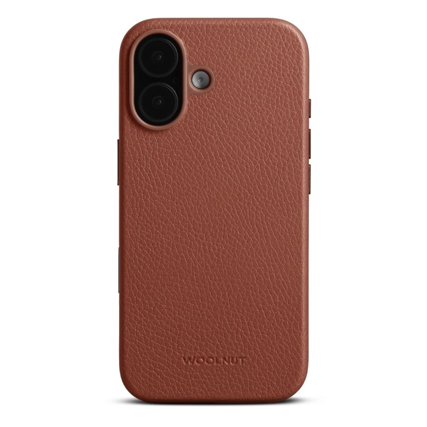 WOOLNUT Leather Case for iPhone 17 Konjakk