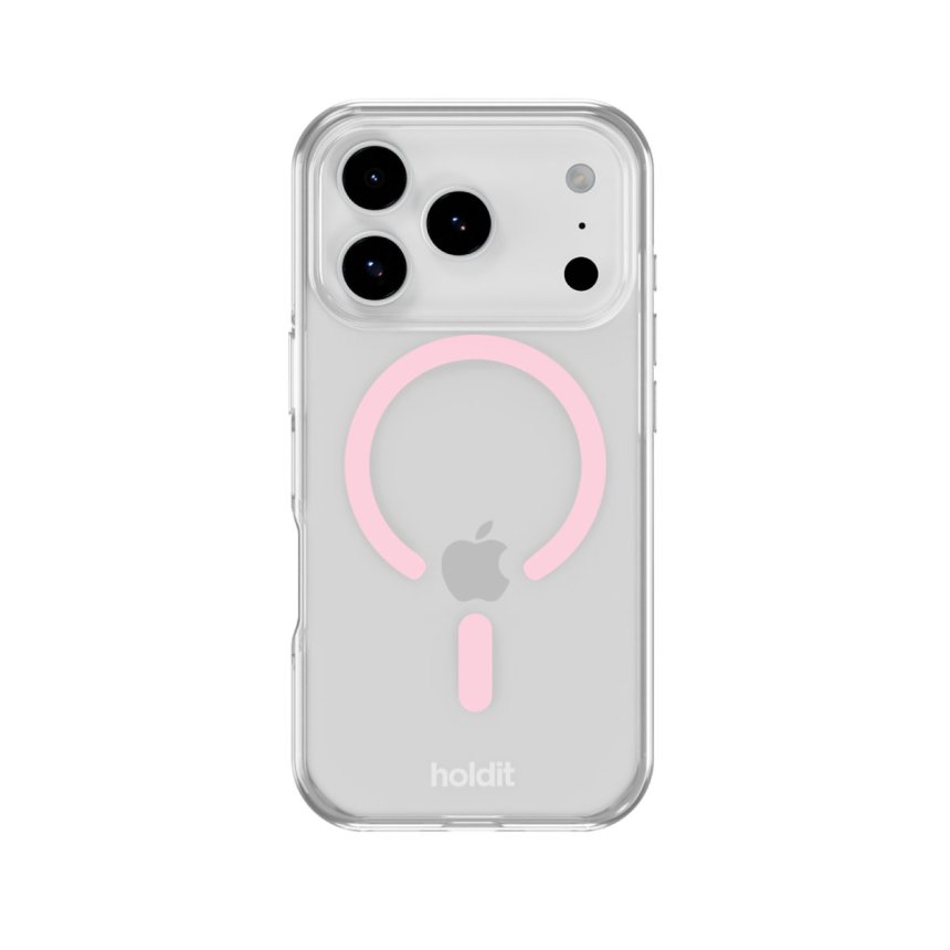 Holdit MagSafe deksel til iPhone 17 Pro Max Rosa/Transparent