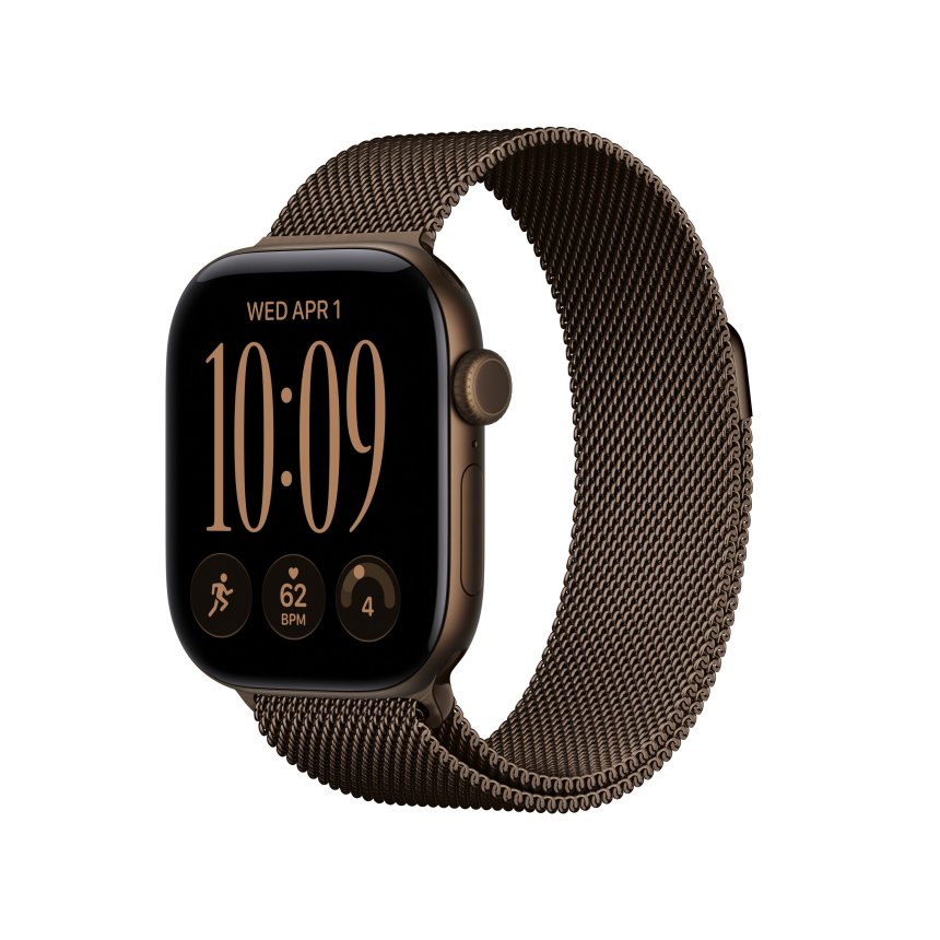 Apple Watch Series 12, 42mm Aluminium Mørk bronse med Mørk bronse Milanese Loop – Én størrelse